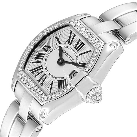 silver and gold cartier watch|cartier white gold diamond watch.